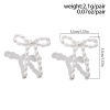 Picture of Acrylic Y2K Ear Post Stud Earrings White Bowknot Beaded