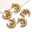 Picture of 304 Stainless Steel Charms 18K Gold Plated Star And Crescent 22mm x 18mm