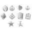 Immagine di 10 Pz 304 Acciaio Inossidabile Orecchino a Bottone per Orecchio con Accessori per Connettori ad Anello Geometrica Tono Argento Struttura Con Tappi Posta/Filo Dimensione: (20 misura)