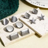 Picture of 304 Stainless Steel Ear Post Stud Earring With Loop Connector Accessories Geometric Silver Tone Texture With Stoppers