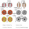 Picture of Sport Ear Post Stud Earrings Volleyball Multicolour Cubic Zirconia