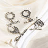 Picture of Copper Toggle Clasps Round Antique Silver Color Carved Pattern