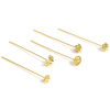 Bild von 5 Stück (19 gauge) Messing Kopfstifte Blumen 18K Echtgold plattiert