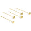 Image de 5 Pcs (19 gauge) Aiguilles Tiges à Tête Plate en Laiton Fleur Plaqué Or Véritable 18K