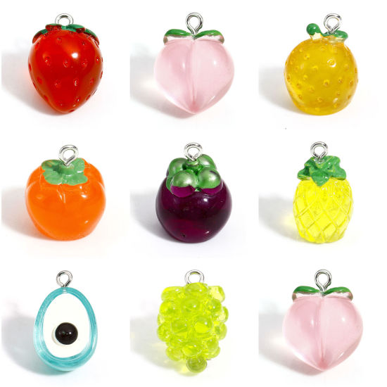 Picture of Resin Charms Fruit Silver Tone Multicolor 3D