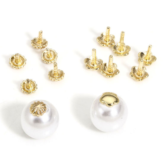 Image de 5 Pcs Coupelles en Laiton Plaqué Or Véritable 14K