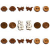 Picture of Natural Wood Buttons Scrapbooking 2 Holes Multicolor