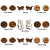 Picture of Natural Wood Buttons Scrapbooking 2 Holes Multicolor