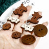 Picture of Natural Wood Buttons Scrapbooking 2 Holes Multicolor