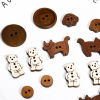 Picture of Natural Wood Buttons Scrapbooking 2 Holes Multicolor