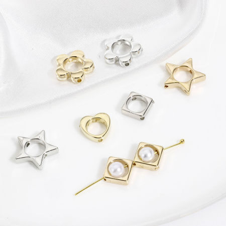 50 Stück CCB Plastik Geometrisch Perlen Rahmen Bunt (Fits 6mm Perlen)