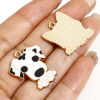 Picture of Zinc Based Alloy Charms Gold Plated Multicolor Dog Animal Cat Enamel