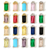 Imagen de 2 Unidades Latón & Vidrio Colgantes Charms Rectángulo Oro Real Chapado Multicolor 10mm x 5mm