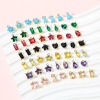 Imagen de 2 Unidades Latón & Vidrio día de San Valentín Colgantes Charms Corazón Oro Real Chapado Multicolor 9mm x 6mm