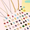 Imagen de 2 Unidades Latón & Vidrio día de San Valentín Colgantes Charms Corazón Oro Real Chapado Multicolor 9mm x 6mm