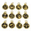 Immagine di 1 Pz 304 Acciaio Inossidabile Charms Tondo Placcato Oro 18K Nero Costellazione Smalto 26mm x 17mm