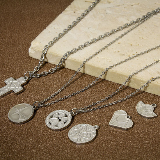 Immagine di 2 Pz 304 Acciaio Inossidabile Charms Geometrica Tono Argento