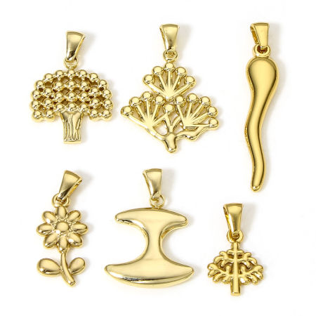 Picture of Vacuum Plating 304 Stainless Steel Charm Pendant 18K Gold Plated