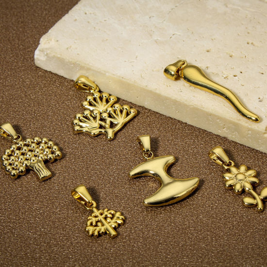 Изображение 1 ШТ вакуумное покрытие 304 Нержавеющая Сталь Подвески 18K позолоченный