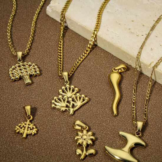 Изображение 1 ШТ вакуумное покрытие 304 Нержавеющая Сталь Подвески 18K позолоченный