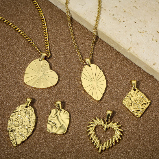 Изображение 1 ШТ вакуумное покрытие 304 Нержавеющая Сталь Подвески геометрический 18K позолоченный