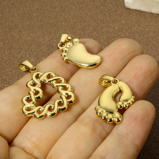 Изображение 1 ШТ вакуумное покрытие 304 Нержавеющая Сталь Подвески 18K позолоченный