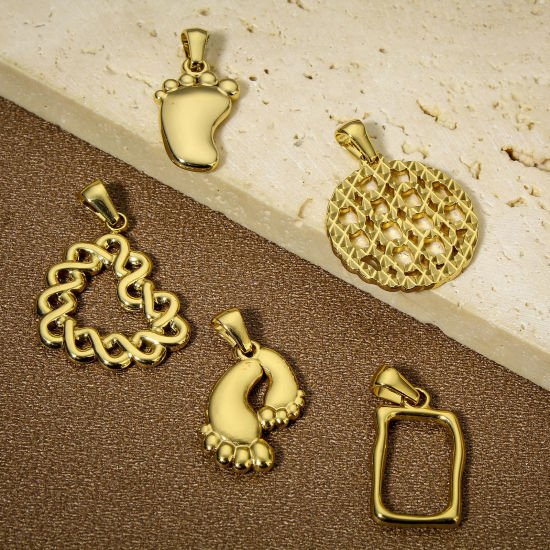 Изображение 1 ШТ вакуумное покрытие 304 Нержавеющая Сталь Подвески 18K позолоченный