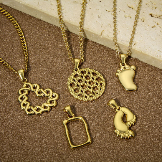 Изображение 1 ШТ вакуумное покрытие 304 Нержавеющая Сталь Подвески 18K позолоченный