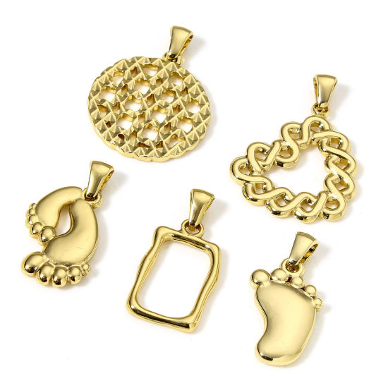 Изображение 1 ШТ вакуумное покрытие 304 Нержавеющая Сталь Подвески 18K позолоченный