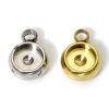 Picture of 304 Stainless Steel Charms Round Cabochon Settings 8mm x 6mm
