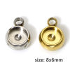 Picture of 304 Stainless Steel Charms Round Cabochon Settings 8mm x 6mm