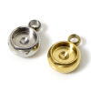 Picture of 304 Stainless Steel Charms Round Cabochon Settings 8mm x 6mm