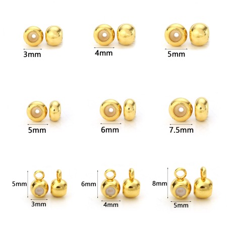 Brass Rubber Stopper Slider Adjustable Beads Round