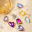 Immagine di 1 Pacchetto Vetro AB Arcobaleno colore Aurora Borealis Ciondoli Cuore Multicolore Sezione 17mm x 14mm