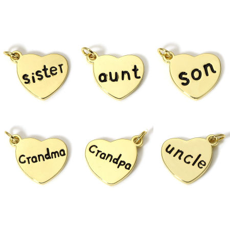 1 Unidad Latón Familia Colgantes Charms Corazón 18K Oro Real Chapado Negro Esmalte 18mm x 17mm