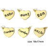 Imagen de 1 Unidad Latón Familia Colgantes Charms Corazón 18K Oro Real Chapado Negro Esmalte 18mm x 17mm