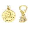 Imagen de 1 Unidad Latón Bottle Cap Joyería Colgantes Charms 18K Oro Real Chapado