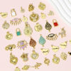 Imagen de 1 Unidad Latón Bottle Cap Joyería Colgantes Charms 18K Oro Real Chapado