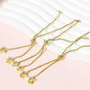 Picture of 1 Piece Brass & Cubic Zirconia Semi-finished Adjustable Slider/ Slide Bolo Bracelets For DIY Handmade Jewelry Making Box Chain 18K Real Gold Plated Transparent Clear 11cm(4 3/8") long