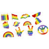 Picture of Zinc Based Alloy Rainbow Pin Brooches Peace Symbol Heart Gold Plated Multicolor Enamel