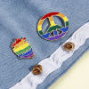 Picture of Zinc Based Alloy Rainbow Pin Brooches Peace Symbol Heart Gold Plated Multicolor Enamel