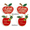 Image de 5 Pcs Broche Epingle en Alliage de Zinc Bijoux d'Ecole Pomme Doré Rouge Émail