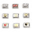 Picture of 304 Stainless Steel Italian Charm Links For DIY Bracelet Jewelry Making Silver Tone Rectangle 10mm x 9mm