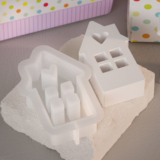 Bild von 1 Stück Silikon Harzform zum Selbermachen von Kerzenseife Haus