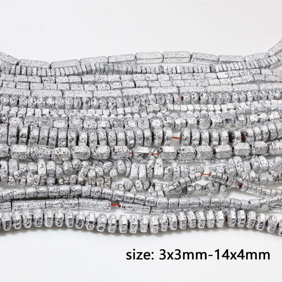 Picture of Hematite ( Natural ) Beads For DIY Jewelry Making Silver Plated Metallic