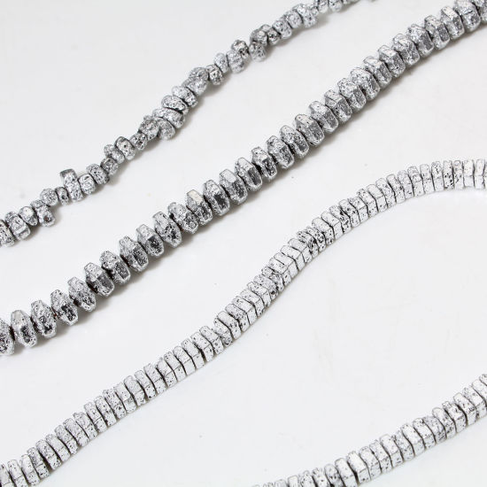 Picture of Hematite ( Natural ) Beads For DIY Jewelry Making Silver Plated Metallic