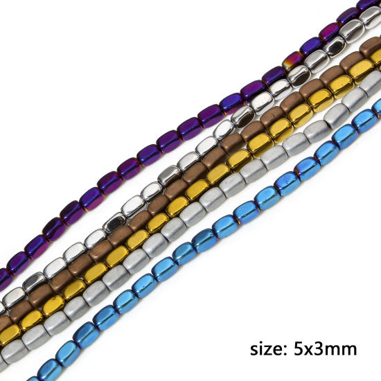 Image de 1 Enfilade Perles pour DIY Fabrication de Bijoux en Hématite （ Naturel ） Rectangle Cuboïde Multicolore 5mm x 3mm