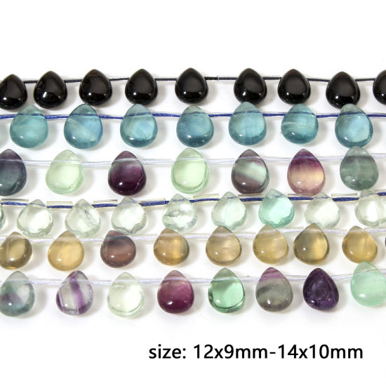 Picture of (Grade A) Fluorite ( Natural ) Beads For DIY Jewelry Making Drop Multicolor