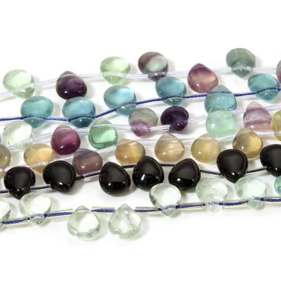 Picture of (Grade A) Fluorite ( Natural ) Beads For DIY Jewelry Making Drop Multicolor