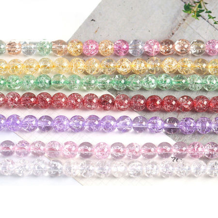 Crystal ( Synthetic ) Beads For DIY Jewelry Making Round Crackle